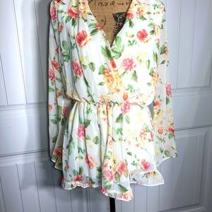 Honey Punch Floral Romper Small